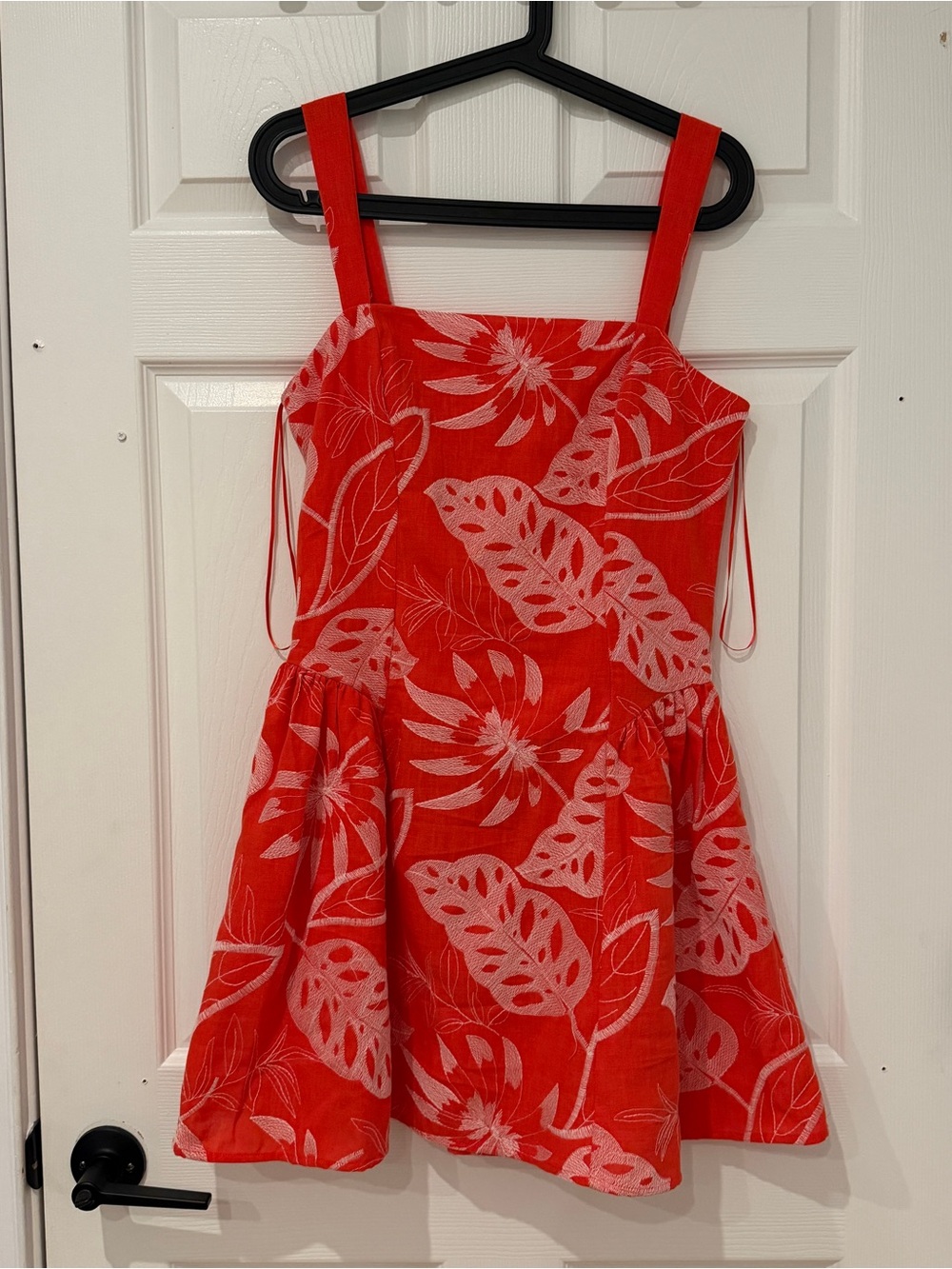 Express Coral-Red Floral Mini Dress